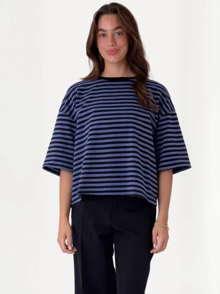 TEESHOPPEN Top Zoe denim albastru