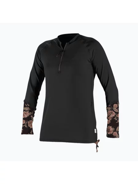 Дамска блуза за плуване с дълъг ръкав O'Neill Front Zip Sun black/flo черно