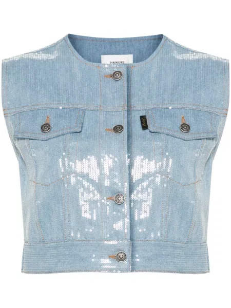 Kamizelka jeansowa Haikure niebieska