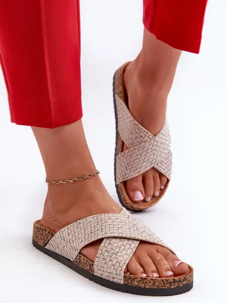 Papuci de casă Kesi cu platformă bej