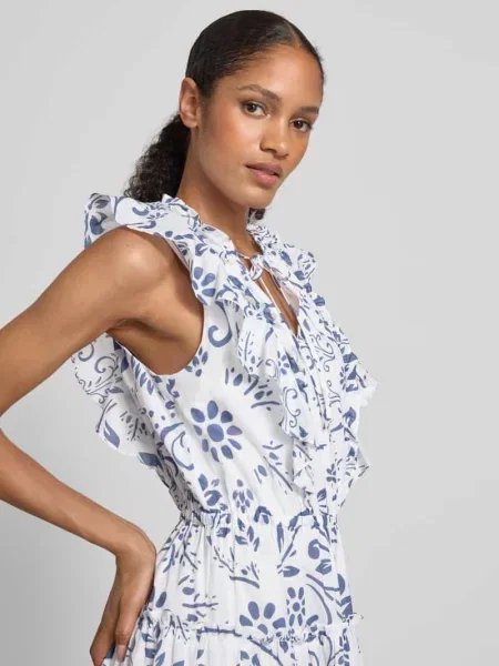 Długa sukienka z efektem stopniowania model ‘NARELLA’ Lauren Ralph Lauren biała