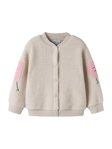 NAME IT Jachetă fleece NMFOLANA grej / roz negru