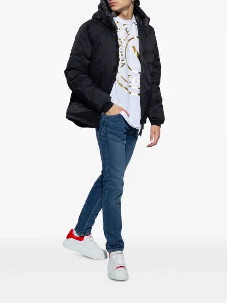 Geacă Canada Goose cu glugă cu autograf negru