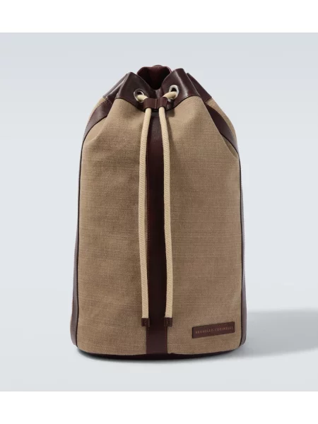 Rucsac Brunello Cucinelli din piele maro