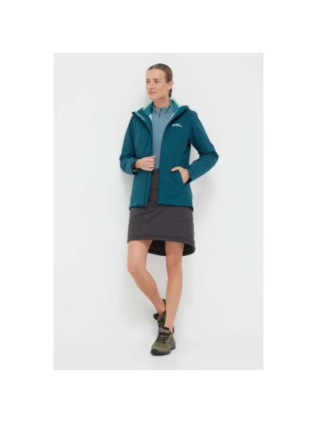 Jack Wolfskin spódnica sportowa Alpengluehen szary mini czarna