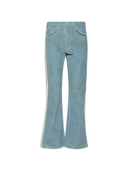 Pantaloni Marking Distance de catifea cord albastru