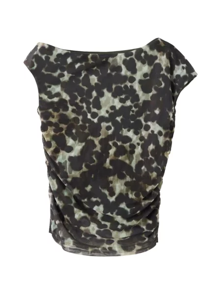 MANGO Tricou SYRA maro / gri negru