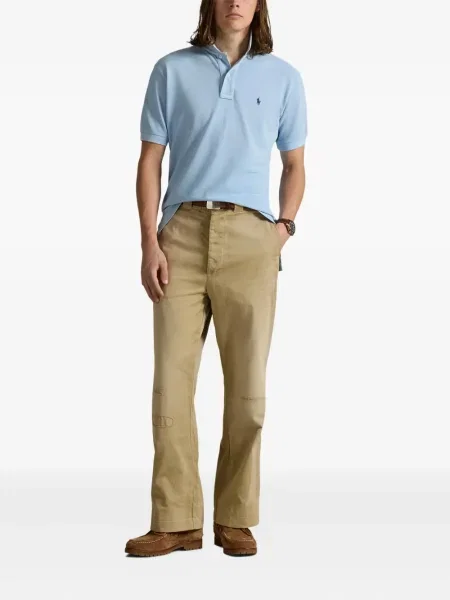 Ριγέ polo Polo Ralph Lauren με κουκούλα με αυτόγραφο λευκό