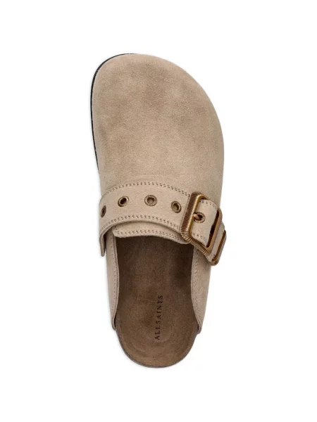Papuci tip mules Allsaints din piele de căprioară fără toc