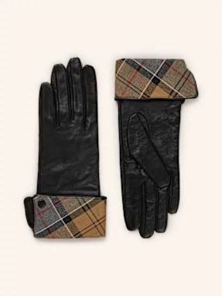 Rękawiczki Barbour skórzane czarne