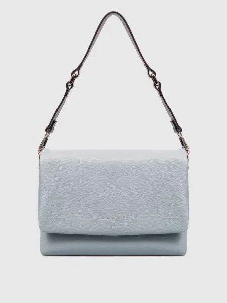 Шкіряна сумка-месенджер Dollaro Gianni Notaro блакитна