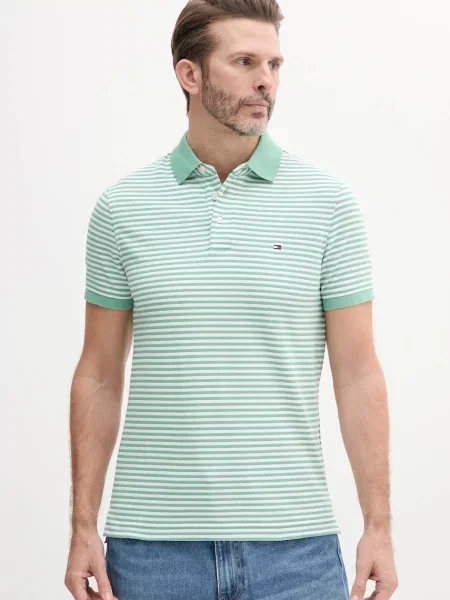 Tommy Hilfiger polo gładki zielony