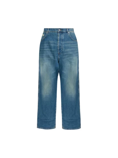 Szerokie jeansy Moschino niebieskie