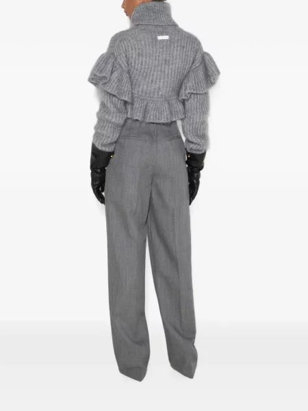 Cu centură pantaloni Elisabetta Franchi gri