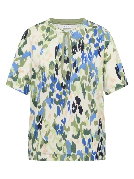 CECIL Tricou deschis / bleumarin / albastru regal / oliv bej