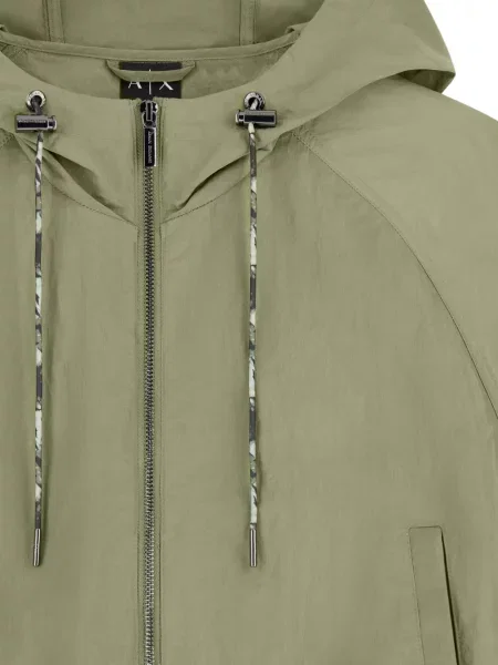 Geacă de vânt Armani Exchange cu glugă verde