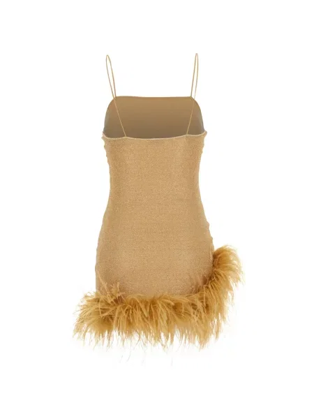 Mała sukienka mini Oséree bez rękawów garniturowa złota