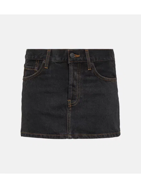 Fustă din denim Wardrobe.nyc negru