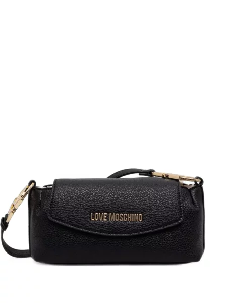 Geanta crossbody Love Moschino cu autograf negru