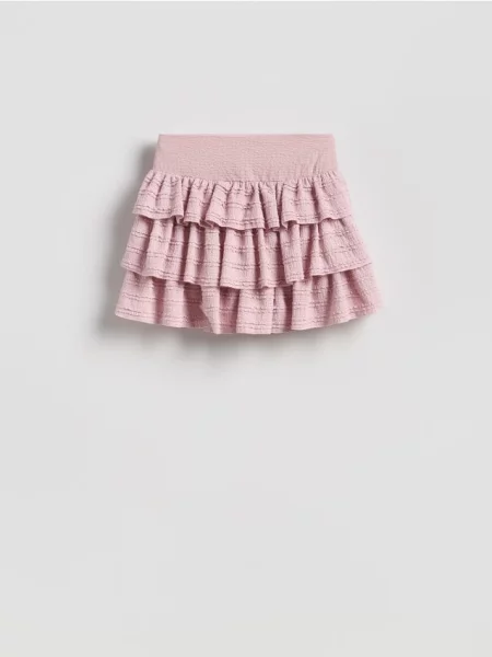 Reserved Fustă mini cu volane roz-pastel roz