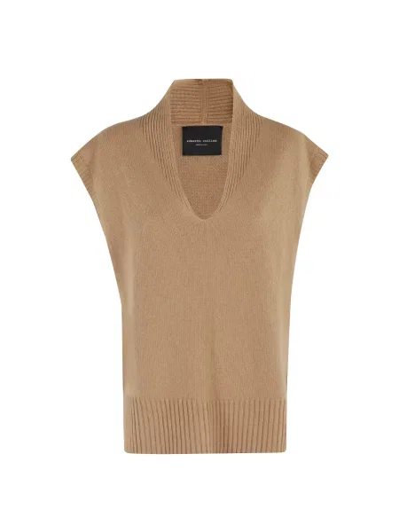 Sweter Roberto Collina brązowy