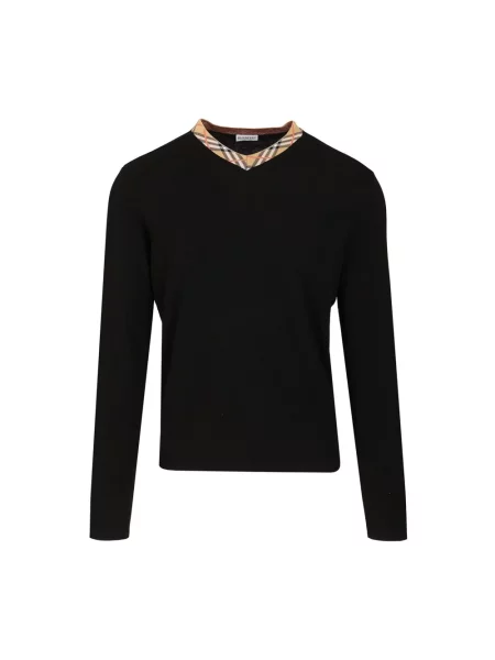 Sweter Burberry wełniany czarny