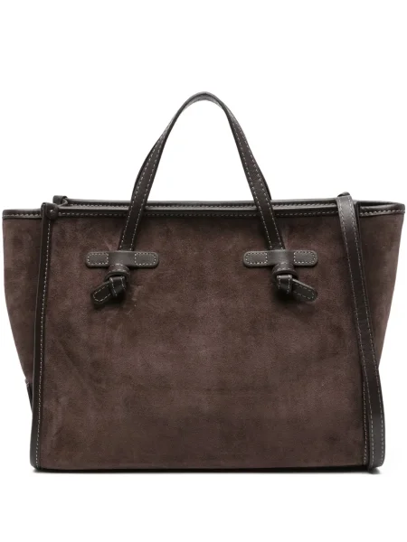 Geantă shopper Gianni Chiarini din piele de căprioară maro