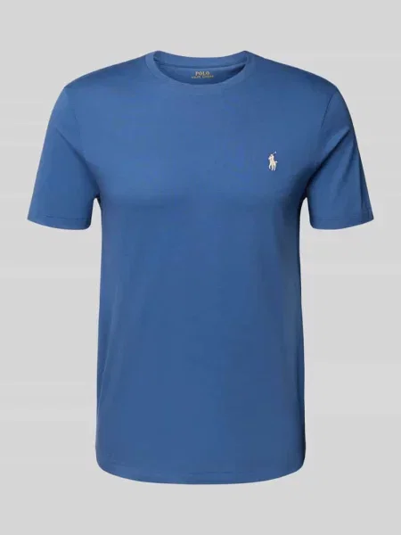 T-shirt o kroju custom slim fit z wyhaftowanym logo Polo Ralph Lauren niebieska