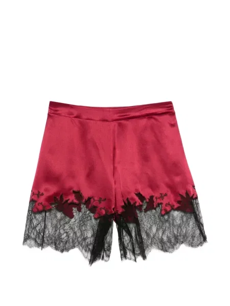 Pantaloni scurți Carine Gilson de mătase roșu