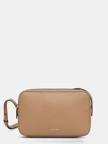 Calvin Klein geantă crossbody pentru femei cu imitație de piele bej