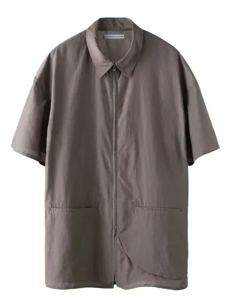 Копринена риза Post Archive Faction кафяво