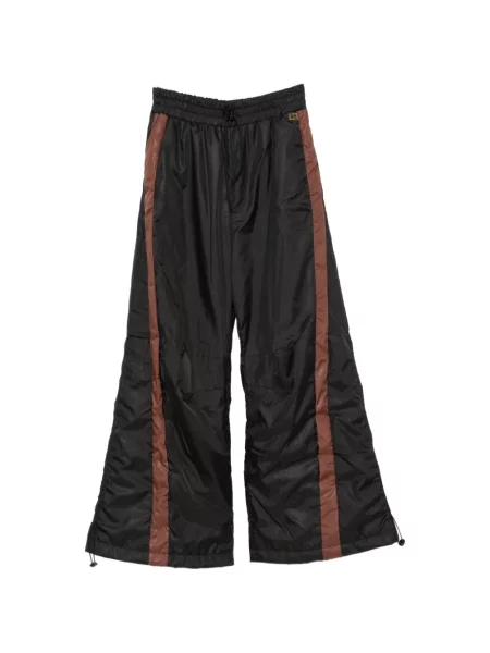 Pantaloni Carla G. cu dungi alergare cu cordon negru