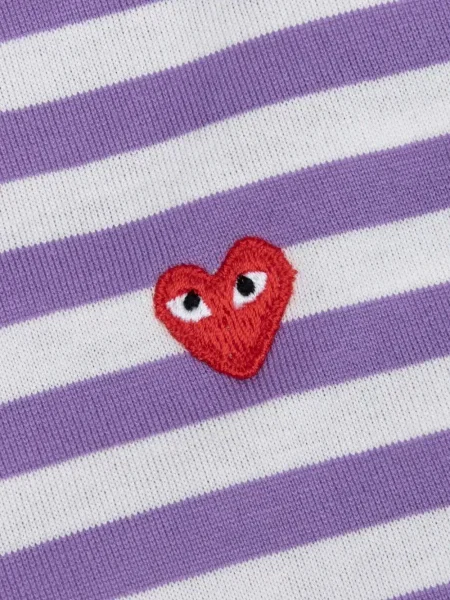 Tricou Comme Des Garcons Play cu dungi alb