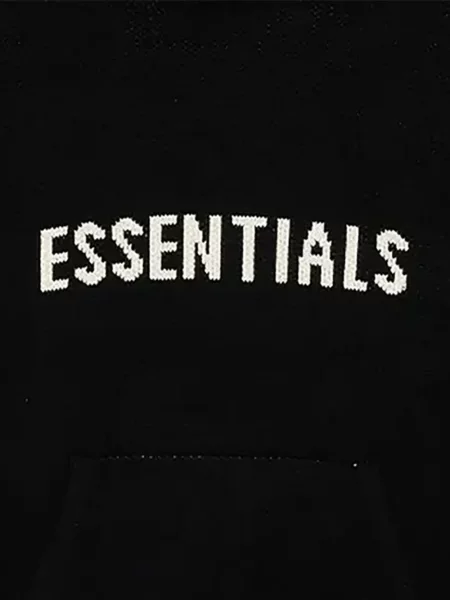 Džemperis su gobtuvu Fear Of God Essentials su autografu juoda