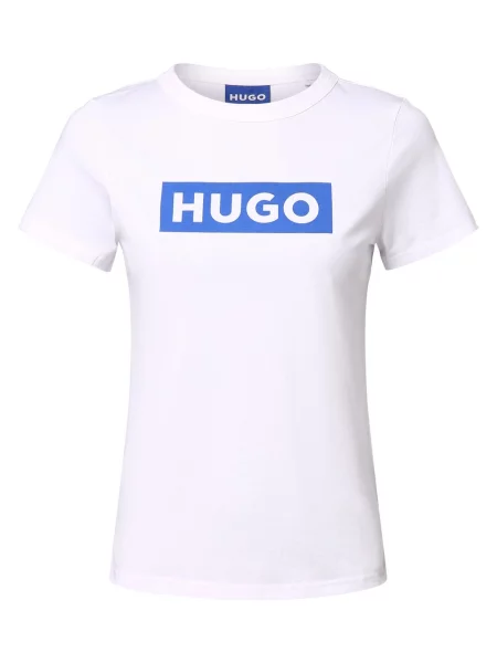 HUGO BLUE Koszulka Classic Tee_B Kobiety nadruk XS biały