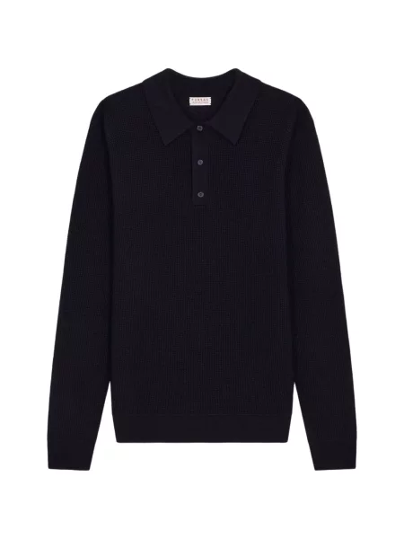 Tricou polo Fursac de lână albastru