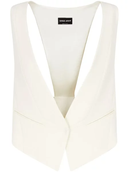 Vestă Giorgio Armani de mătase alb