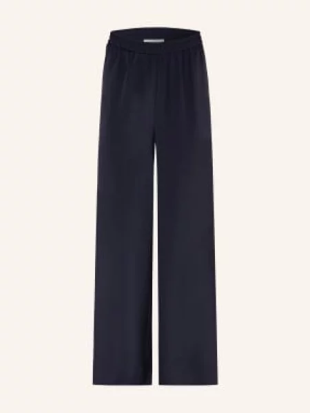 Max Mara Marlene Kalhoty Volonta Z Hodvábě tmavě modrá