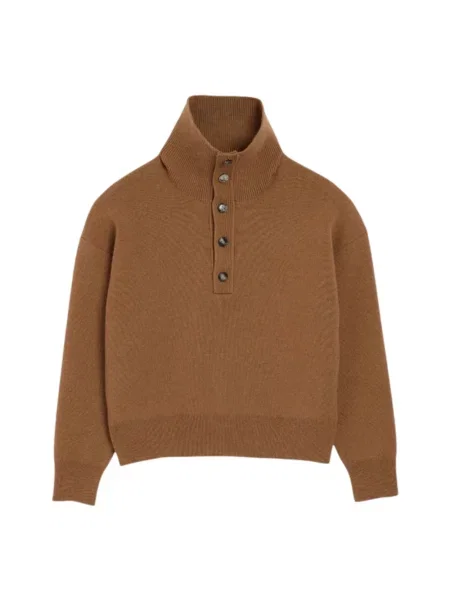 Sweter Ami Paris wełniany beżowy