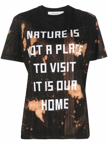 Tricou Golden Goose cu imagine negru