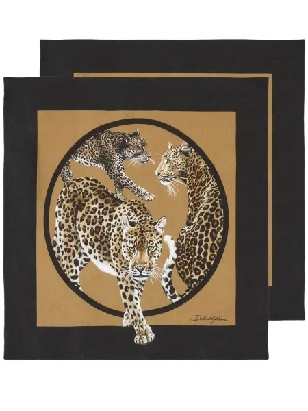 Fular Dolce & Gabbana cu imagine cu model leopard maro
