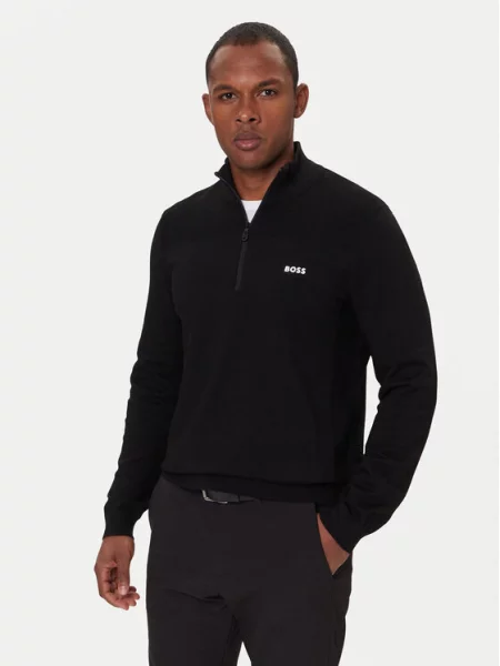BOSS Pulover Momentum-X QZ Regular Fit negru