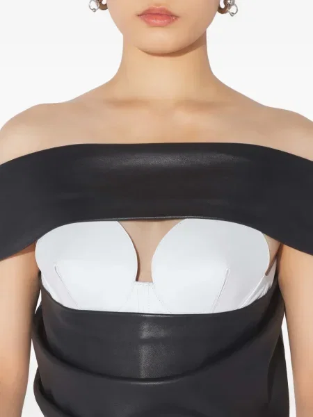 Rochie mini Jean Paul Gaultier din piele negru