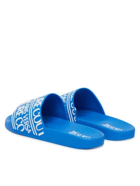 Versace Jeans Couture Pantofle FONDO SLIDE DIS. modrá bílá