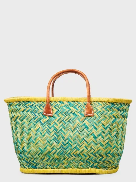 Le Comptoir de la plage Aravola Пляжна сумка Солома зелений