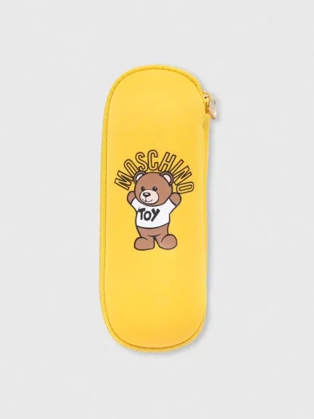 Parasol Moschino z logo żółty