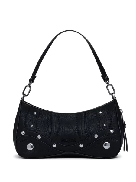 Geantă shopper Desigual cu broderie negru