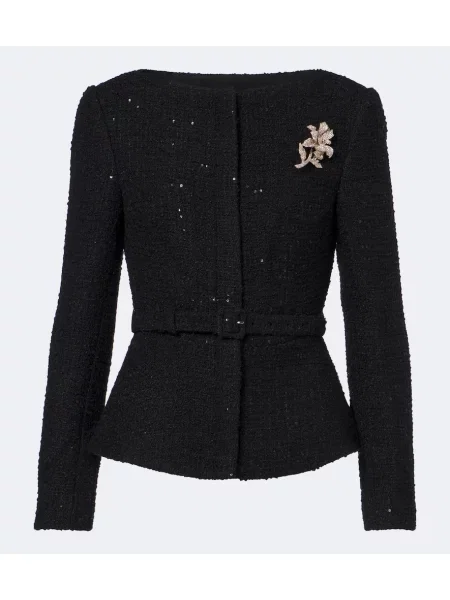 Cu centură bouclé geacă Roland Mouret negru