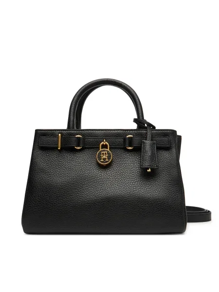Дамска чанта Tommy Hilfiger American Icon Mini Tote Leather черен
