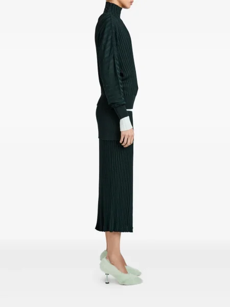 Žebrované midi sukně Proenza Schouler po kolena zelené
